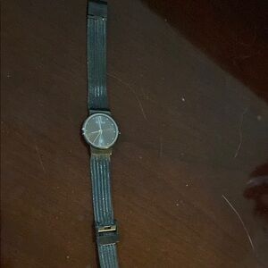 Black Mesh Strap Watch